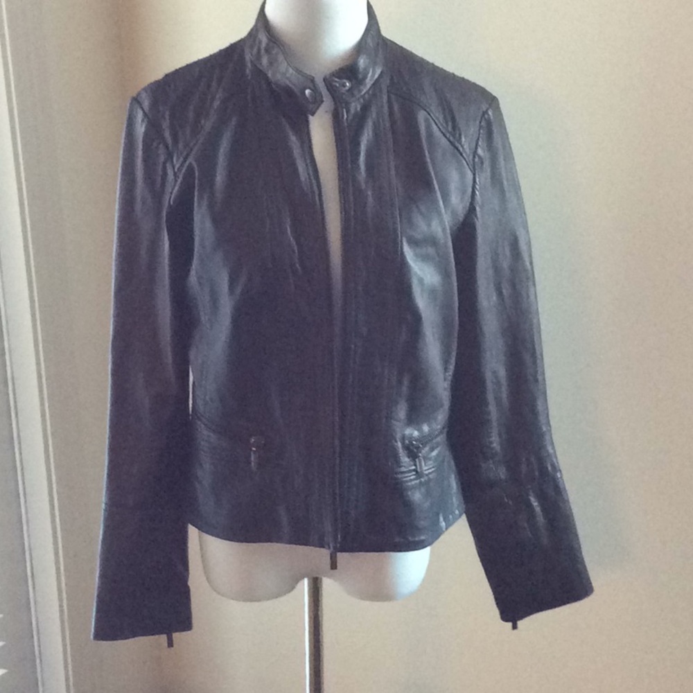 Bernardo genuine leather moto jacket